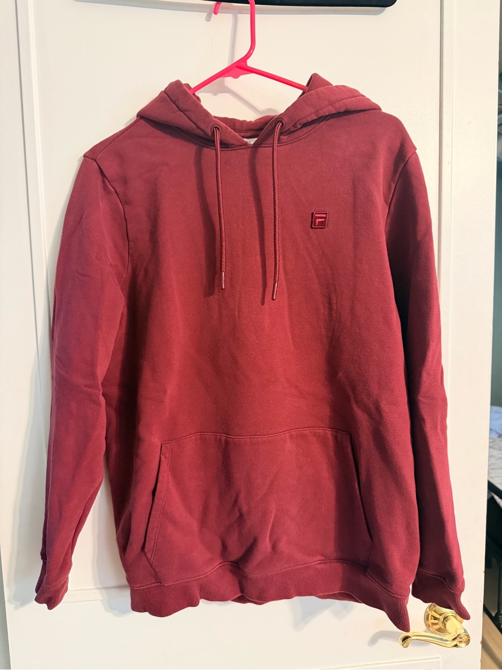 Fila Men's Pullover Hoodie in Deep Burgundy